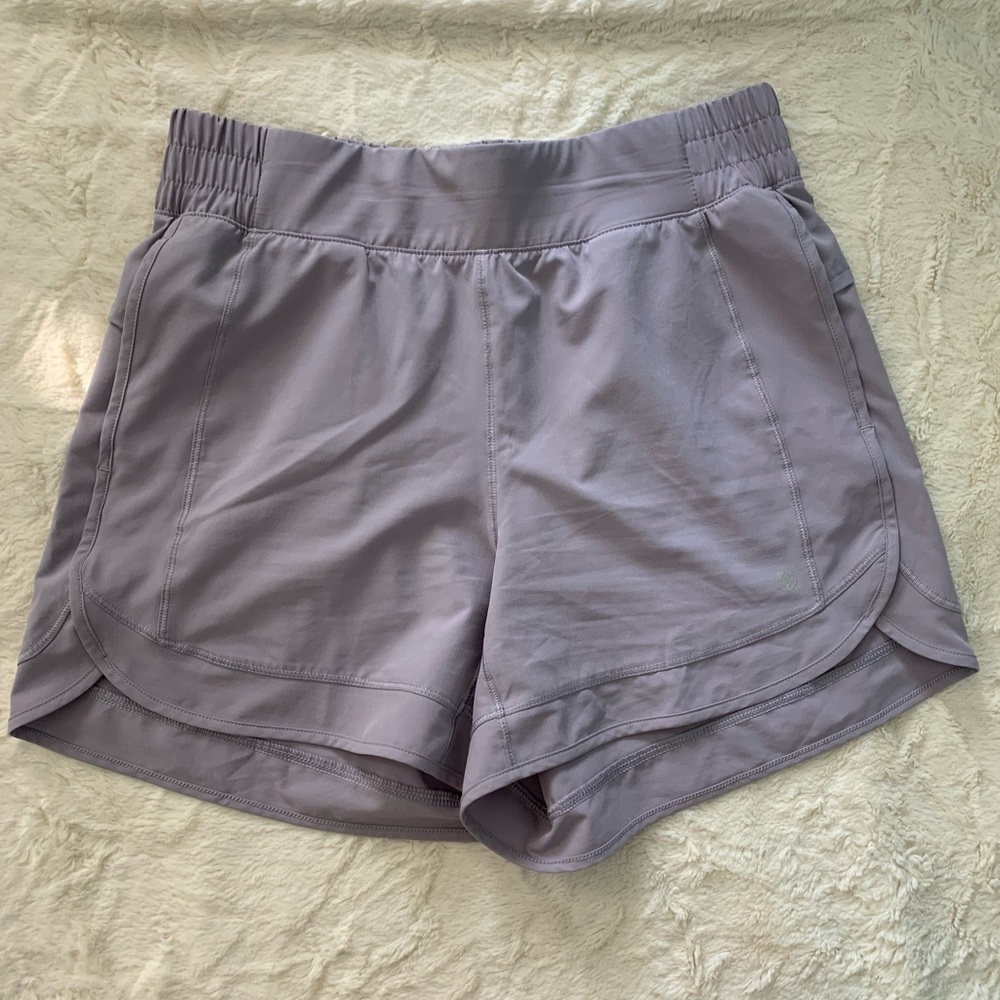 Purple athletic shorts